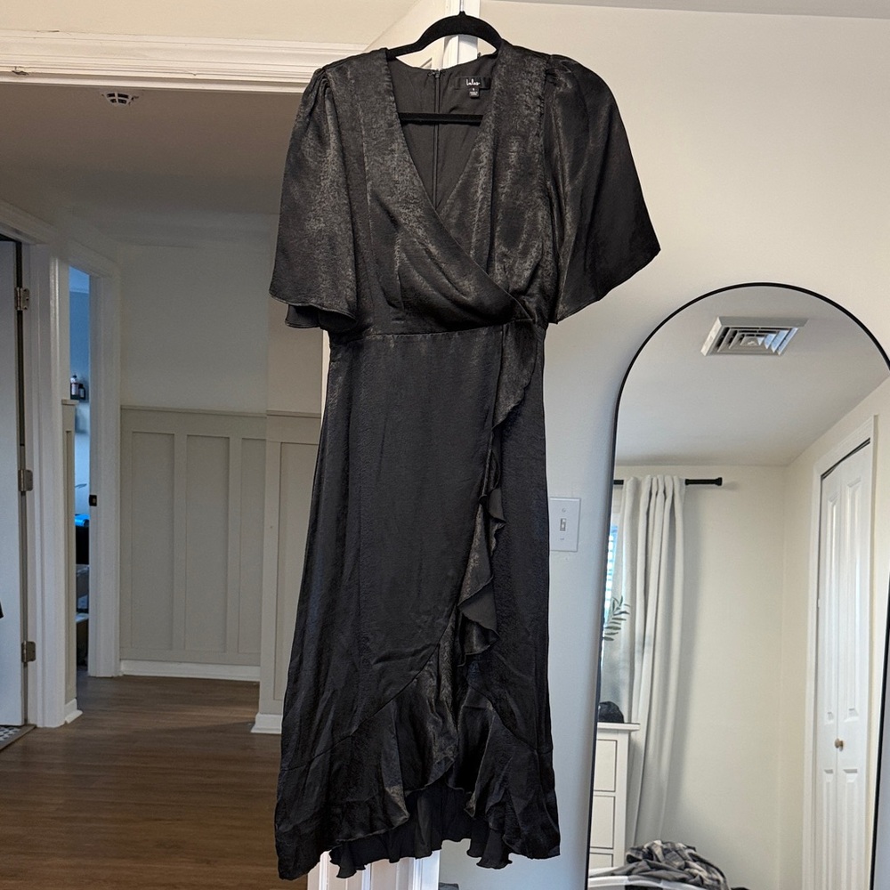Lulu's Shimmering Black High Low Dress